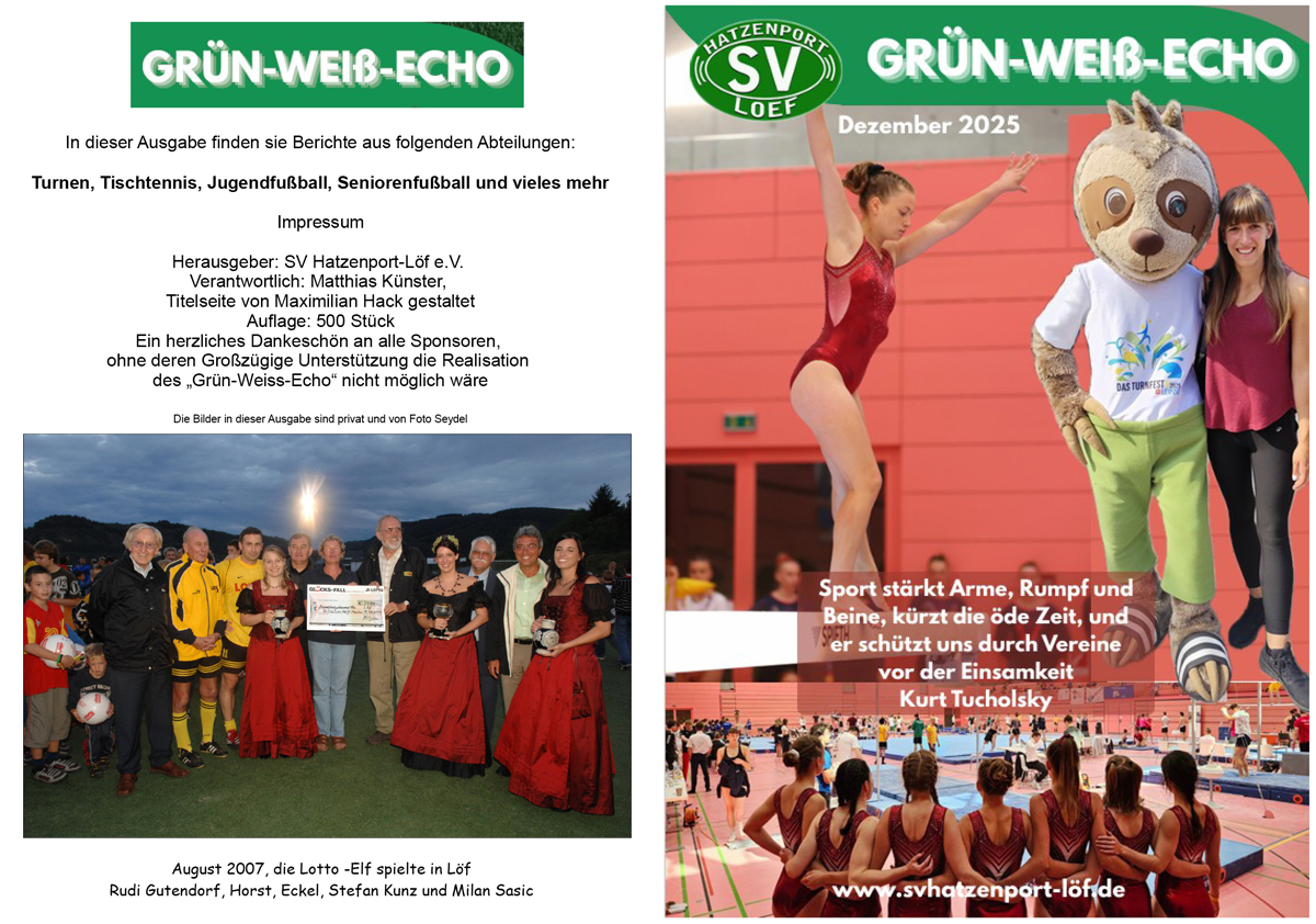 GRÜN-WEISS-Echo Dez 2025 im PDF-Format | 40 Seiten